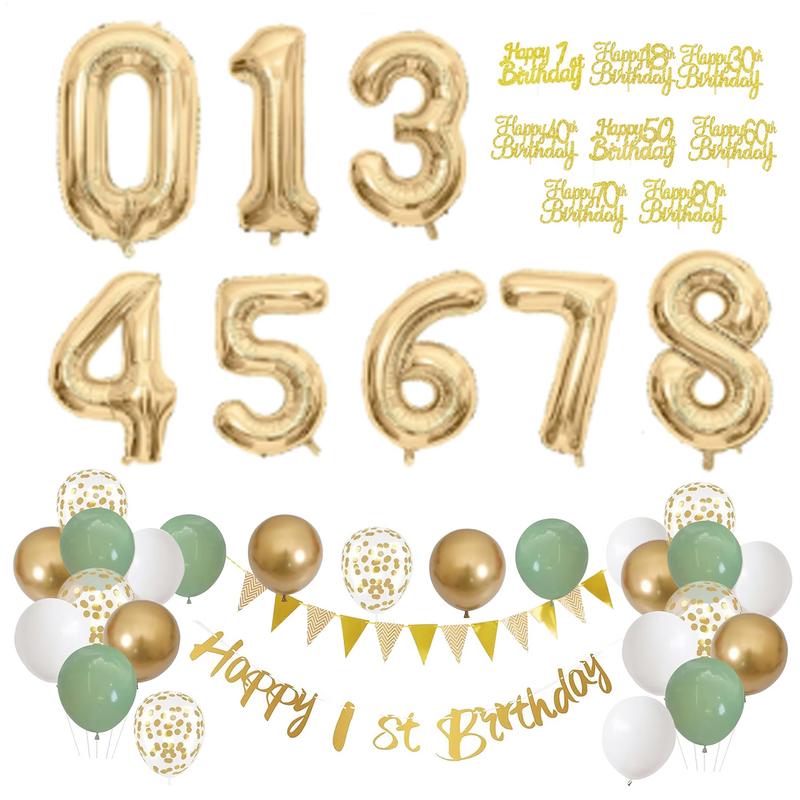 Party Banner Gold - 28 Pcs 생일 장식 세트 호일