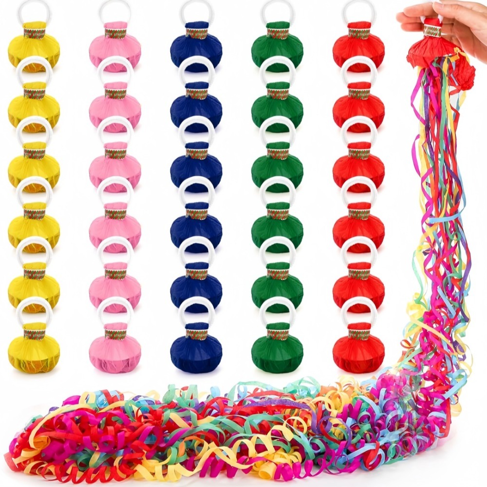 Confetti Cannon Tube - 10pcs 손 던지기 리본 색종이 깃발을
