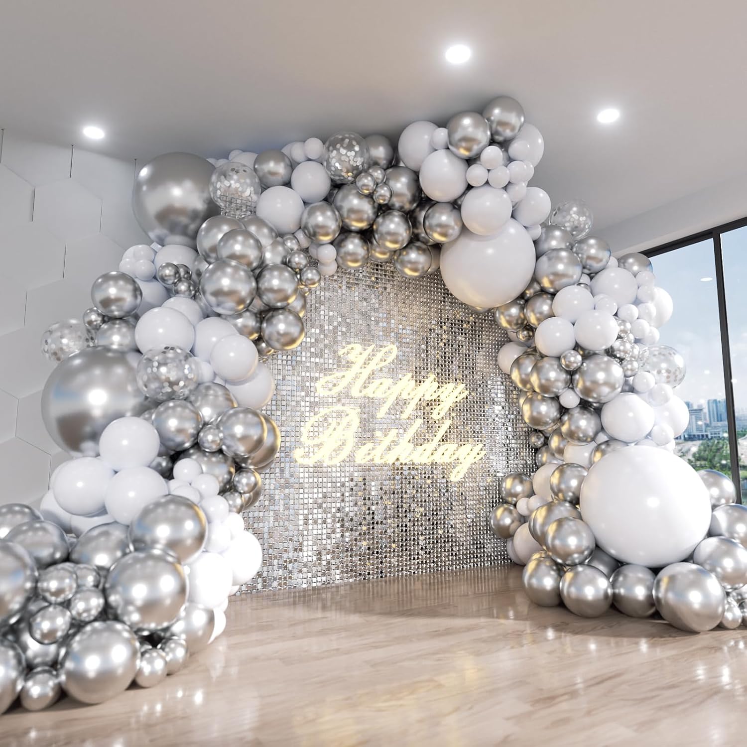 112개 화이트 및 실버 풍선 아치 키트, 메탈릭 실버 - Balloon Arch Kit 리뷰 및 가격