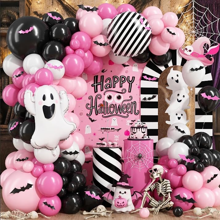 귀여운 유령 할로윈 풍선 가랜드 아치 키트, 핑크 블랙 - Balloon Arch Kit 리뷰 및 가격