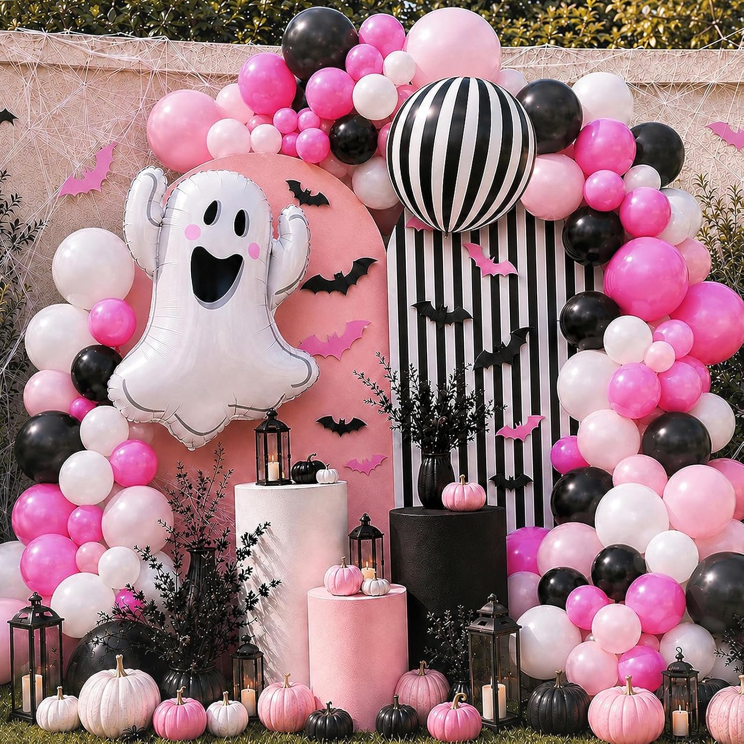 귀여운 유령 할로윈 풍선 가랜드 아치 키트, 핑크 블랙 - Balloon Arch Kit 리뷰 및 가격