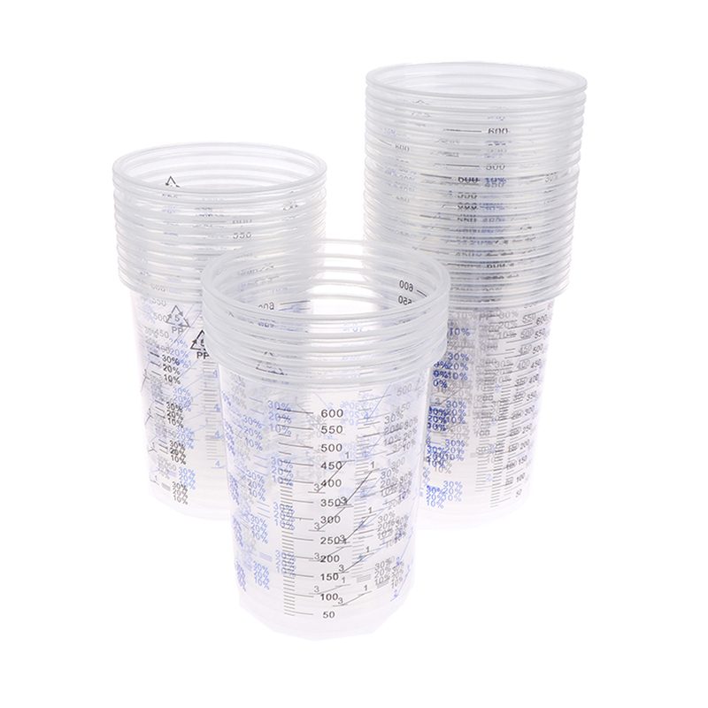 50개 600ml 교정된 플라스틱 페인트 혼합 컵, 가 - Plastic Cup 50Pcs 리뷰 및 가격
