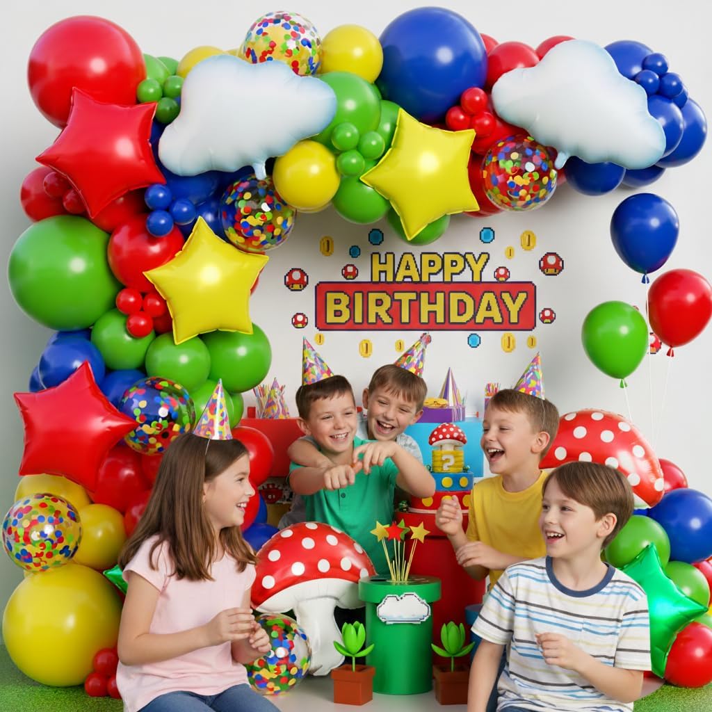빨강 파랑 초록 노랑 구름 버섯 별 풍선 아치 키트 만 - Balloon Arch Kit 리뷰 및 가격