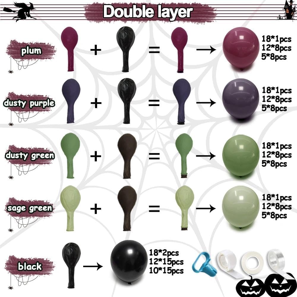 블랙 퍼플 그린 할로윈 스푸키 풍선 아치 키트 100개 - Balloon Arch Kit 리뷰 및 가격