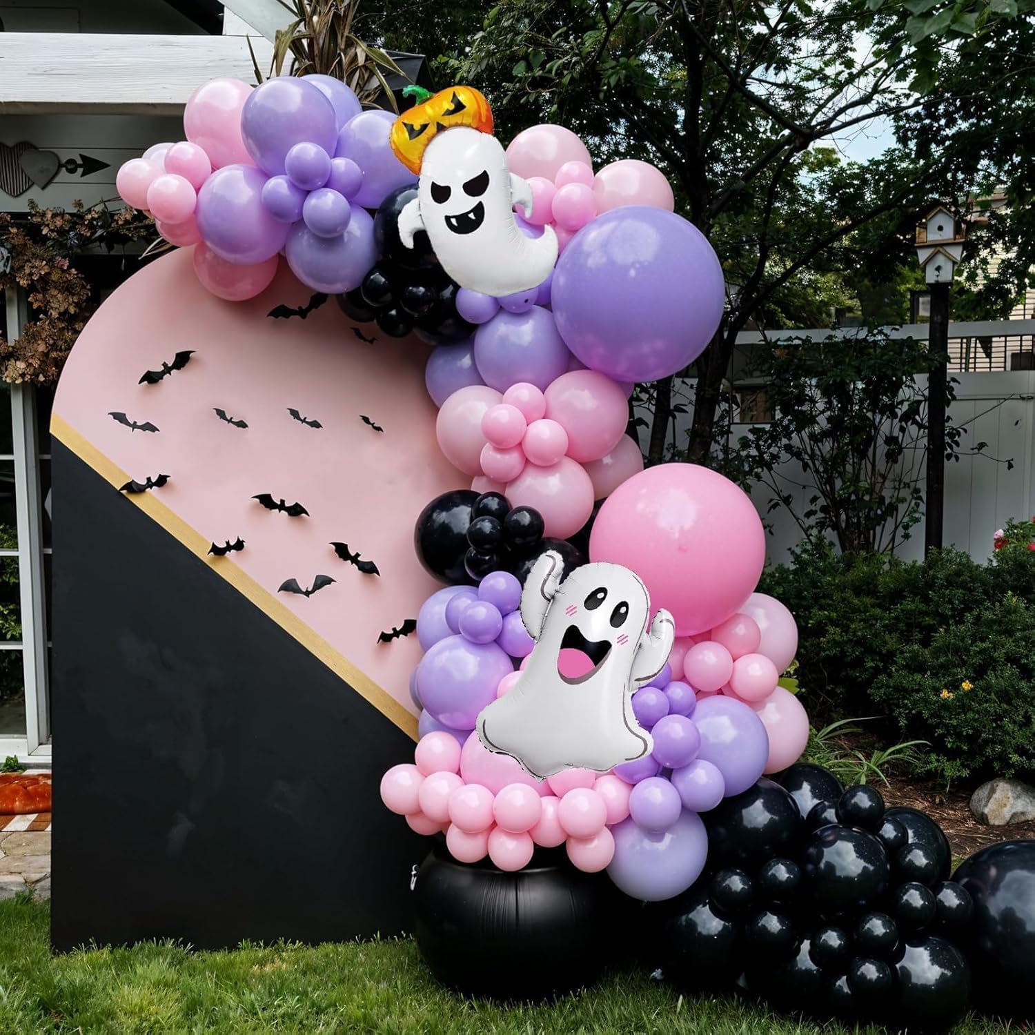 할로윈 풍선 아치 키트, 블랙 핑크 퍼플 유령 파티 장 - Balloon Arch Kit 리뷰 및 가격