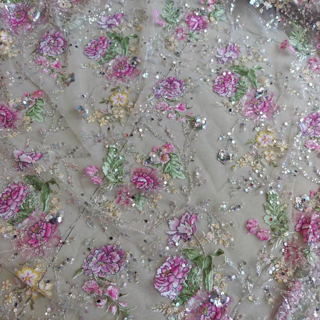 1M 120Cm 와이드 럭셔리 비즈 레이스 원단 3D  - Glitter Tablecloth 리뷰 및 가격