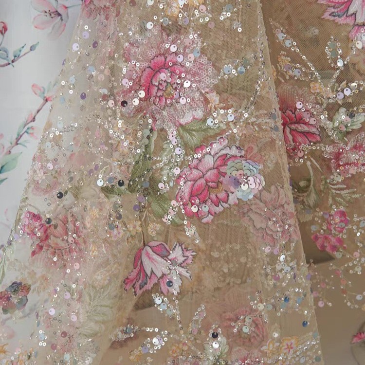 1M 120Cm 와이드 럭셔리 비즈 레이스 원단 3D  - Glitter Tablecloth 리뷰 및 가격