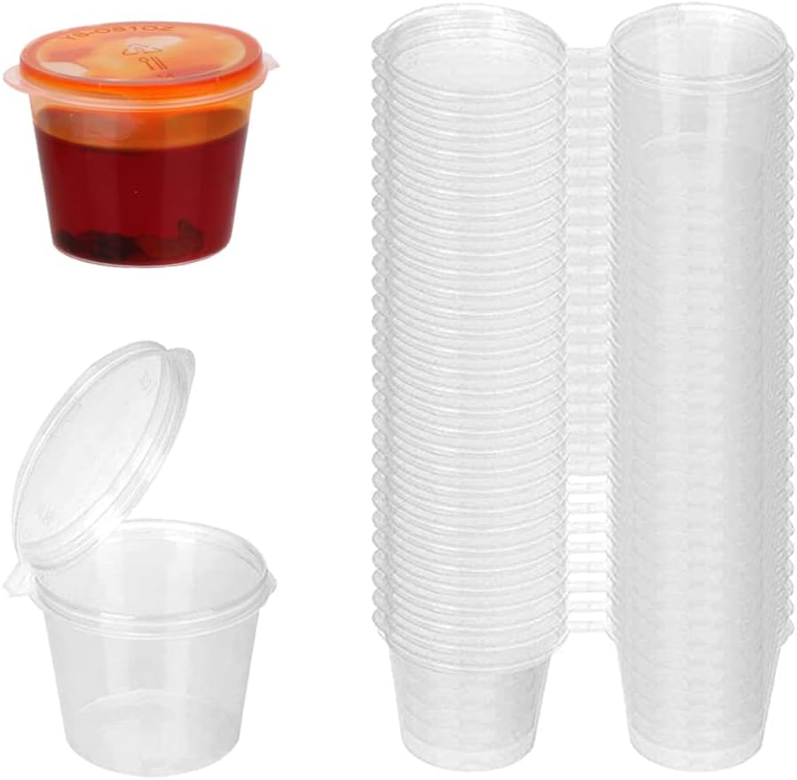 일회용 투명 플라스틱 소스컵 뚜껑 포함 50/100개  - Plastic Cup 50Pcs 리뷰 및 가격
