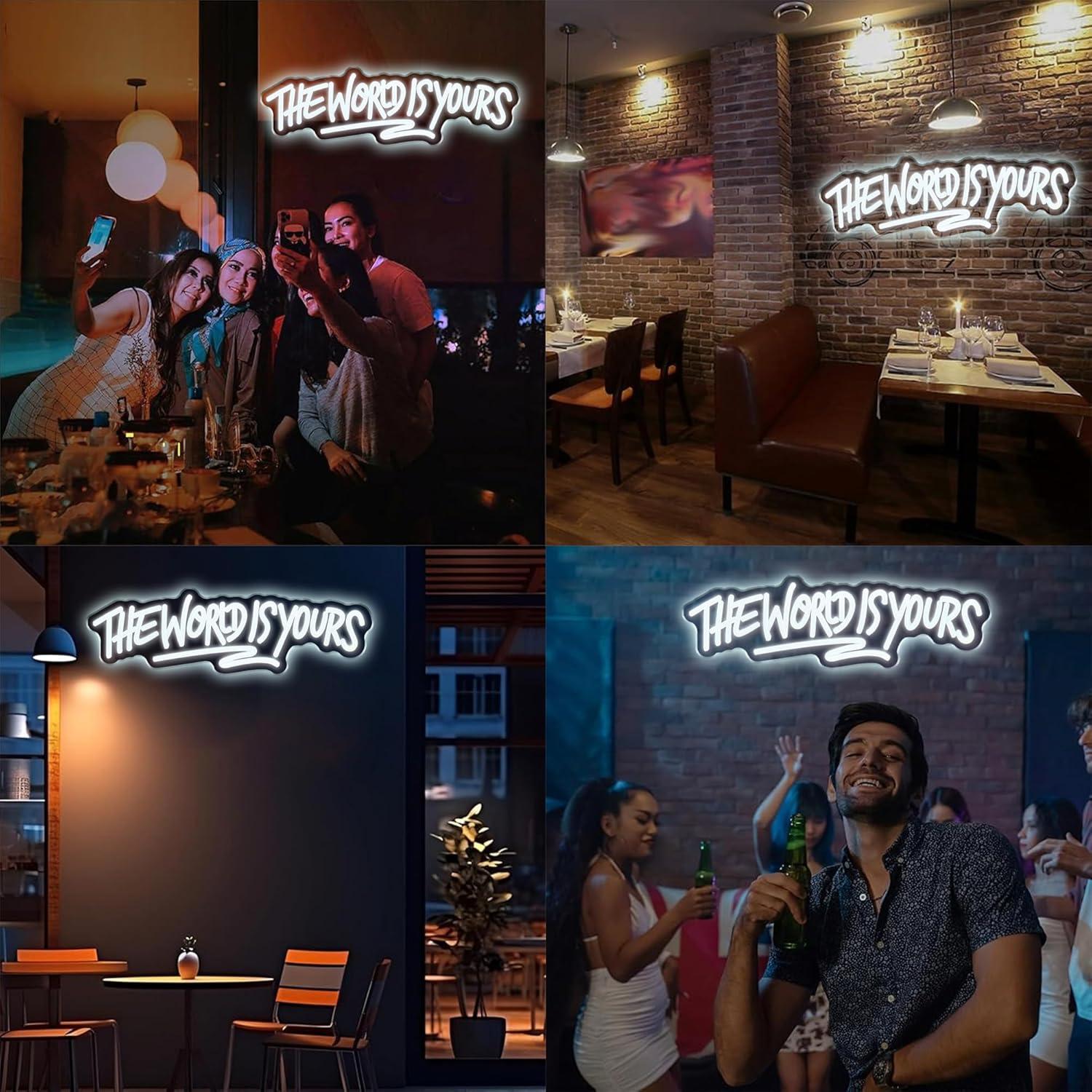 세상은 당신의 것 네온사인 USB 전원 디밍 가능 LE - Neon Sign Party 리뷰 및 가격