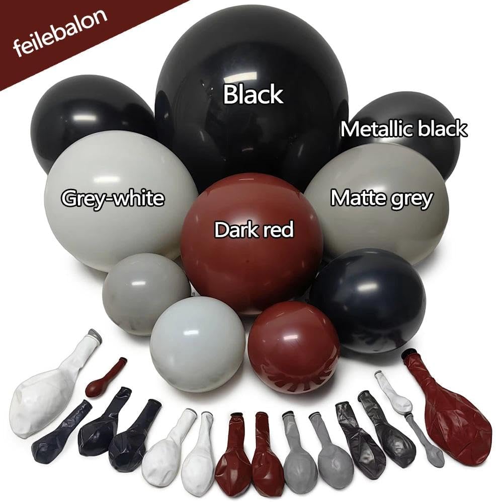 다크 레드 블랙 풍선 아치 키트, 이중으로 채워진 버건 - Balloon Arch Kit 리뷰 및 가격