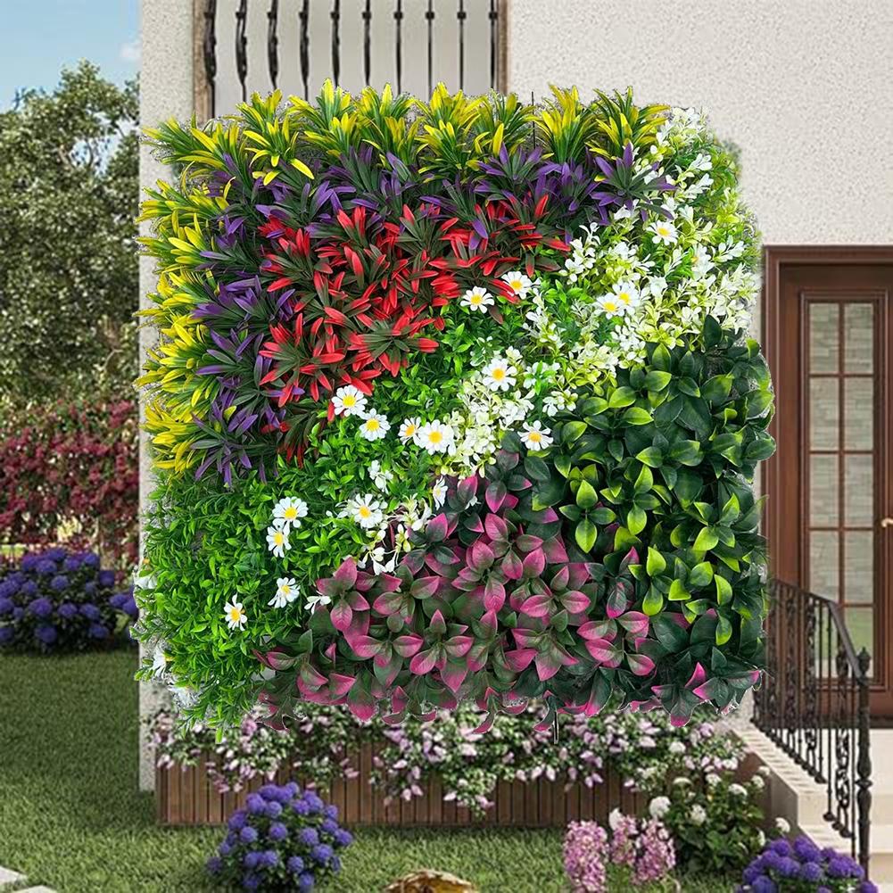 50*50CM 녹색 인조 식물 벽 패널 플라스틱 야외  - Flower Wall Panel 리뷰 및 가격